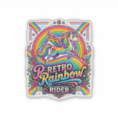 ユニコーン レトロ レインボー ライダー シール (正面)