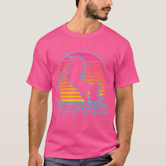 ユニコーン レトロ ヴィンテージ 70年代 80年代 スタイル 面白い 魔法 Tシャツ