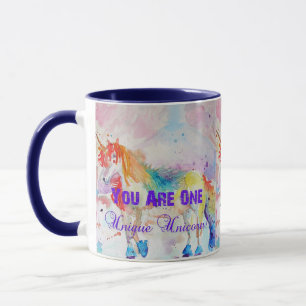 ユニコーン·レユニークインボー·ウォーターカラー·アート·マグ マグカップ