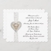 ユニコーン&レース結婚のリハーサルディナー招待状 招待状 (正面/裏面)