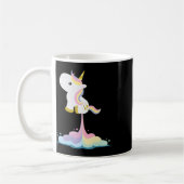 ユニコーン ロケット レインボー 雲 コーヒーマグカップ (左)