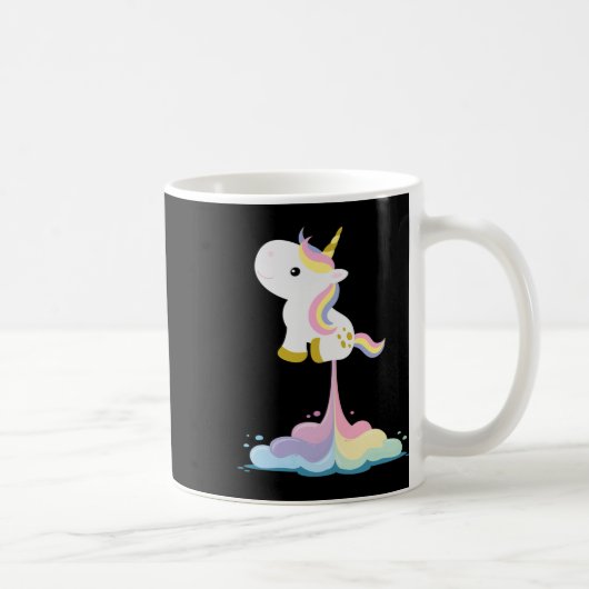 ユニコーン ロケット レインボー 雲 コーヒーマグカップ (右)
