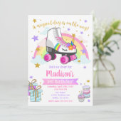 ユニコーン ローラー スケート 誕生日 招待状 (スタンド正面)