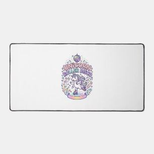 ユニコーン ローラー ディスコ グラフィック デザイン Tシャツ デザイン デスクマット