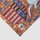 ユニコーン，中世のファンタジーの花，フローラの渦巻き 薄葉紙 (詳細)