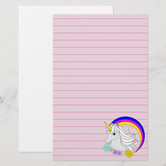 ユニコーン 便箋 (正面/裏面)