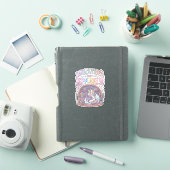 ユニコーン 内向的だけど輝きオリジナル ホワイト背景 シール (iPadカバー)