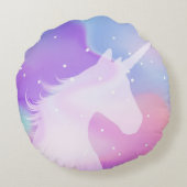 ユニコーン-円形の枕 ラウンドクッション (裏面)
