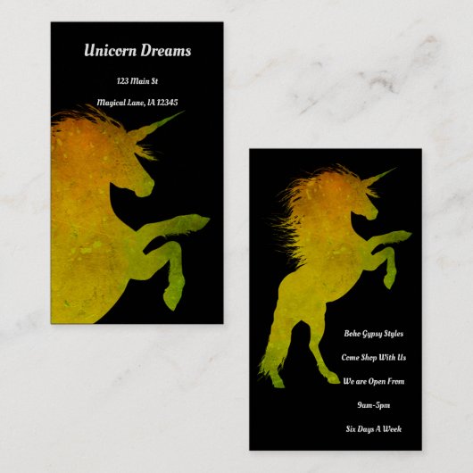 ユニコーン 名刺 (正面/裏面)