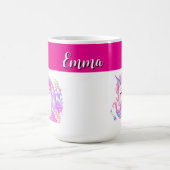 ユニコーン＆名前のカスタマイズ  コーヒーマグカップ (中央)
