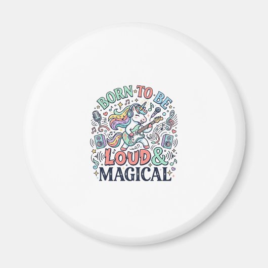 ユニコーン 天性の大声と魔法 白 マグネット (正面)