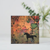 ユニコーン,妖精とハートフォレスト誕生日招待状 招待状 (スタンド正面)