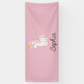 ユニコーン，妖精，魔法-名前をカスタムする 横断幕 (縦)