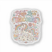 ユニコーン 平和 愛 ユニコーン かわいいベクター デザイン シール (正面)