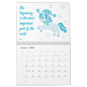 ユニコーン&引用文カラフルKute 2022 カレンダー (1月 2027)