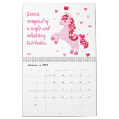 ユニコーン&引用文カラフルKute 2022 カレンダー (2月 2027)