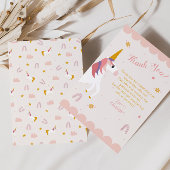 ユニコーン 感謝カード 魔法のピンクパステル ノート