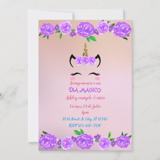 ユニコーン 招待状 (正面)