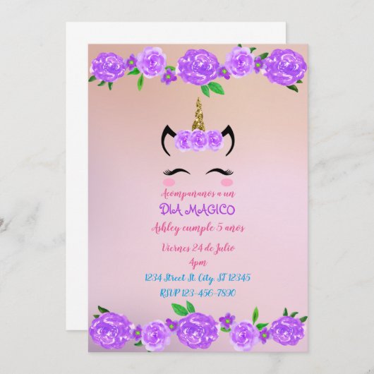 ユニコーン 招待状 (正面/裏面)