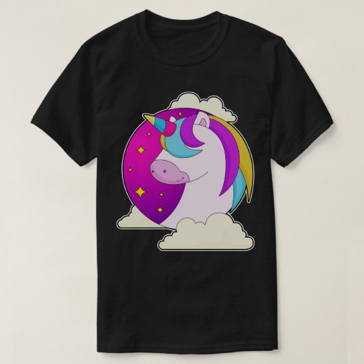 ユニコーン 星 雲 Tシャツ (デザイン正面)
