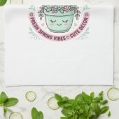 ユニコーン 植木鉢 グラフィックデザインTシャツ キッチンタオル (折り畳み)