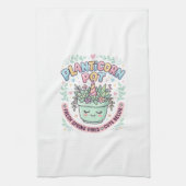 ユニコーン 植木鉢 グラフィックデザインTシャツ キッチンタオル (縦)