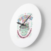 ユニコーン 植木鉢 グラフィックデザインTシャツ ラージ壁時計 (傾斜)