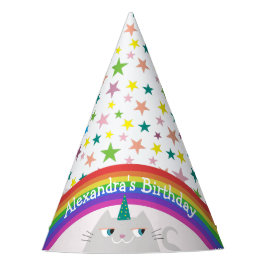 ユニコーン 猫 レインボー 女の子 誕生日 パーティーハット