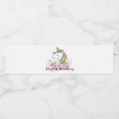 ユニコーン,紫のフローラ,ウォーターボトルラベル ペットボトルラベル (シングルラベル)