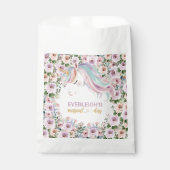 ユニコーン 紫色の花 誕生日 フェイバーバッグ (正面)