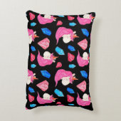 ユニコーン、結晶：魔法の水の色のパターン。 アクセントクッション (裏面(縦))