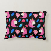 ユニコーン、結晶：魔法の水の色のパターン。 アクセントクッション (裏面)