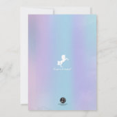 ユニコーン、綿飴の色、カスタム写真招待状 招待状 (裏面)