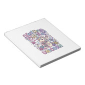 ユニコーン 編み物 かぎ針編み ユニコーン かわいい 白 ノートパッド (アングル)