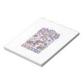 ユニコーン 編み物 かぎ針編み ユニコーン かわいい 白 ノートパッド (回転)