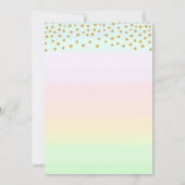 ユニコーン,花と紙吹雪誕生日 招待状 (裏面)