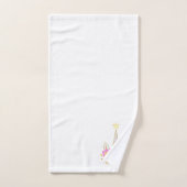 ユニコーン，花と金ゴールド紙吹雪バスタオルセット バスタオルセット (ハンドタオル)