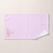 ユニコーン、花と金ゴールド紙吹雪 バスタオルセット (ハンドタオル)