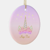 ユニコーン 花 & 星 セラミックオーナメント (右)