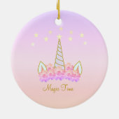 ユニコーン 花 & 星 セラミックオーナメント (裏面)