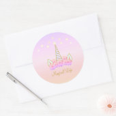 ユニコーン 花 星 ラウンドシール (封筒)