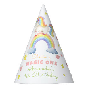 ユニコーン 虹 マジック 1歳 誕生日 パーティーハット