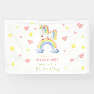 ユニコーン 虹 マジック 1歳 誕生日 横断幕