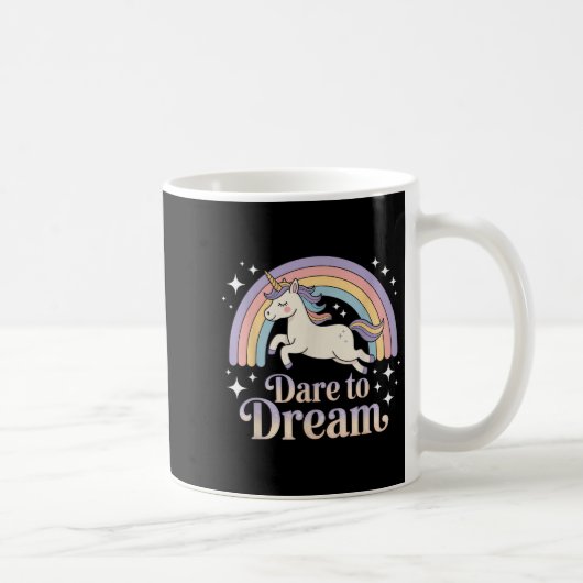 ユニコーン 虹 夢を追う モチベーション コーヒーマグカップ (右)