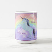 ユニコーン,虹,女の子のための,子供のための,フェスティバル, コーヒーマグカップ (中央)