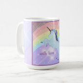 ユニコーン,虹,女の子のための,子供のための,フェスティバル, コーヒーマグカップ (正面左)