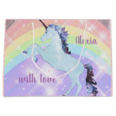 ユニコーン,虹,女の子のための,子供のための,フェスティバル, ラージペーパーバッグ (正面)