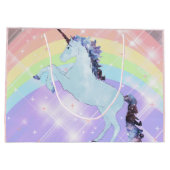 ユニコーン,虹,女の子のための,子供のための,フェスティバル, ラージペーパーバッグ (裏面)