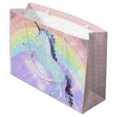 ユニコーン,虹,女の子のための,子供のための,フェスティバル, ラージペーパーバッグ (裏面アングル)