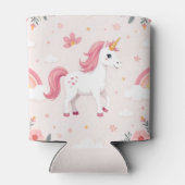 ユニコーン，虹，花，かわいい 缶クーラー (裏面)